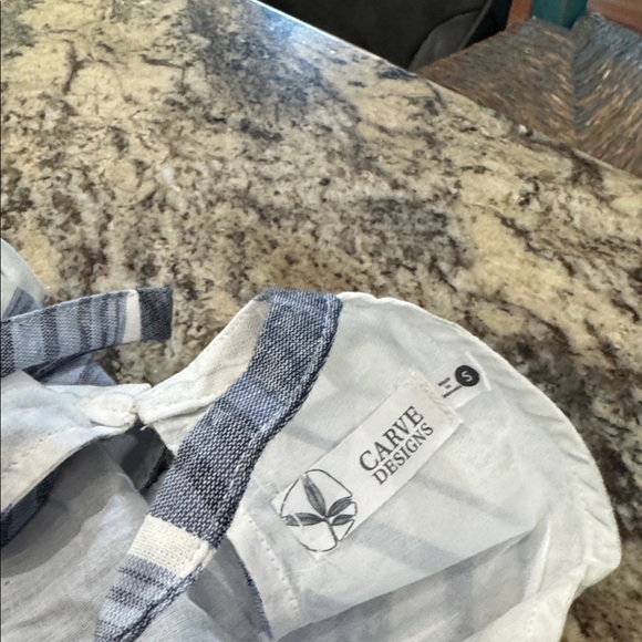 Carve Designs Mable Dress - Blue and White Striped Halter - Picture 7 of 7